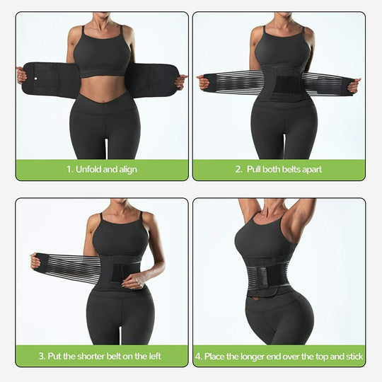 Waist trainer Slimming Workout Compression Double Belt Sweat Trainer Neoprene - MOQ 10 pcs