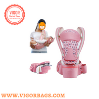 Baby Carrier With Strap & Baby Hip Seat Carrier with Pockets Ergonomic Infant Waist Combo