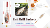 Fish Grill Basket with Rosewood Handle - MOQ 5 Pcs