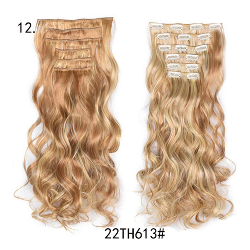 Long Curly Wavy Hair 16 Clip In Hair Extension - MOQ - 10 Sets