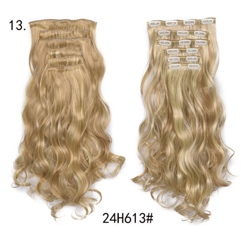 Long Curly Wavy Hair 16 Clip In Hair Extension - MOQ - 10 Sets