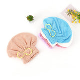 Microfiber Shower Drying Bow-knot Shower Cap Hair Turban hair Wrap Bath Cap - MOQ 10 Pcs