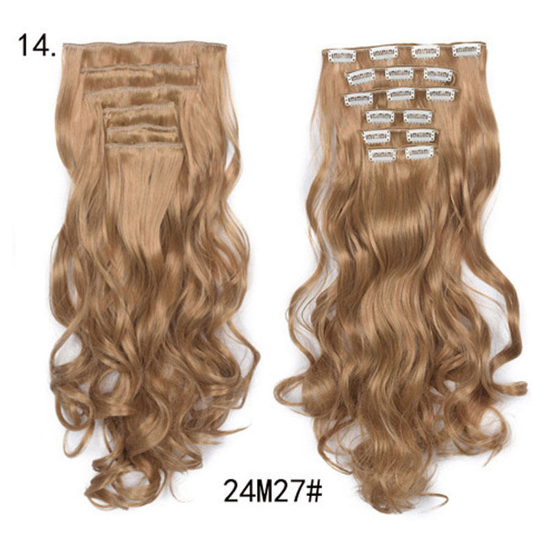 Long Curly Wavy Hair 16 Clip In Hair Extension - MOQ - 10 Sets