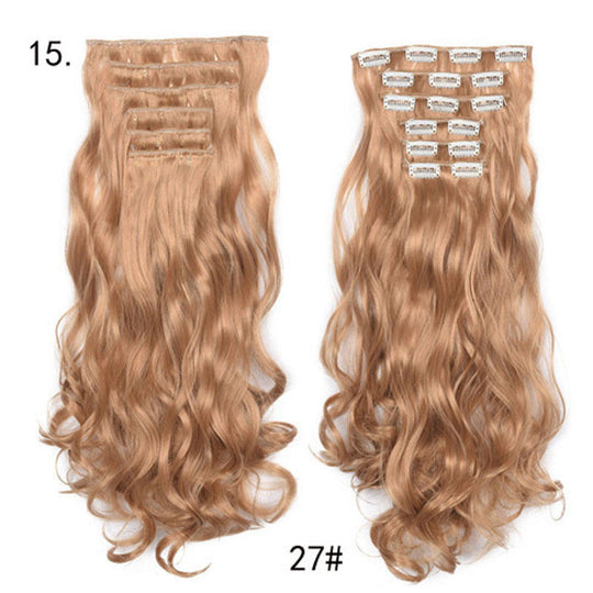 Long Curly Wavy Hair 16 Clip In Hair Extension - MOQ - 10 Sets