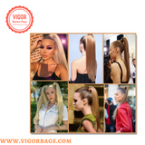 Long Straight Ponytail Hair Synthetic Extensions Heat Resistant - MOQ 10 pcs