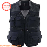 Comfort vest Safari Fishing Travel Photo Cargo Vest Jacket Multi Pockets - MOQ 10 Pcs