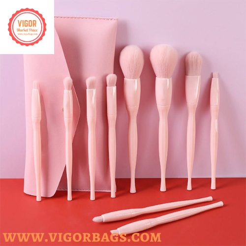 High Quality 10 pcs Candy Color Makeup Brushes Tool Set - MOQ 10 Pcs