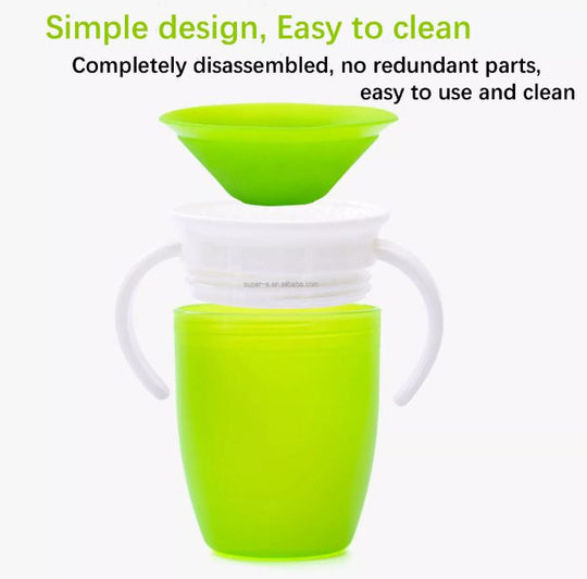 Baby Learning Drinking Cup 360 Degree Non Spill Trainer Water Cup baby 360 cup with Two Handles - MOQ 10 Pcs