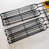 Barbecue Cage Sausage Grill Tongs Rosewood Handle easy Flipping - MOQ 10 pcs