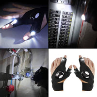 Hand Gloves with LED Flashlight - MOQ 10 pcs