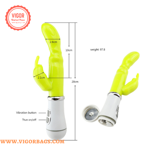 Rabbit ear ticking dildo with 10 Speed Performance - MOQ 10 Pcs