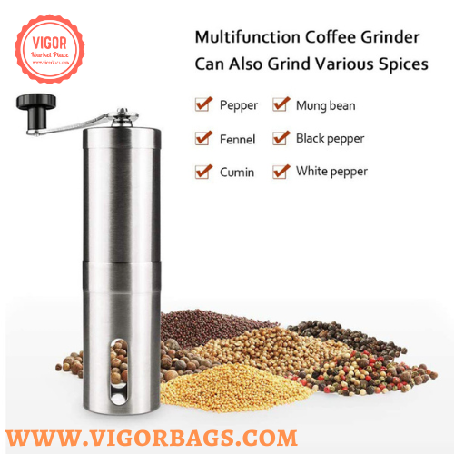 Portable Hand Coffee Bean Grinder Adjustable Knob Settings