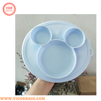 Silicone Waterproof Soft Durable Adjustable Bibs & Silicone Baby Toddler Plate Combo Pack