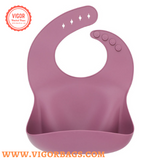 Silicone Waterproof Soft Durable Adjustable Bibs & Silicone Baby Toddler Plate Combo Pack