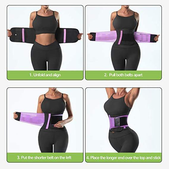 Waist trainer Slimming Workout Compression Double Belt Sweat Trainer Neoprene - MOQ 10 pcs