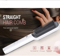 Multifunctional Hair Beard Straightener Curler Brush