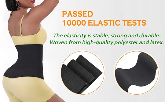 Waist Trainer with Loop Design, Tightness Adjustable & Non-Slip, Plus Size, Invisible & Flexible for Stomach, Lower Belly Fat, Post Partum Black