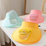 Sun Visor Hats with Fan-Three Temp Settings-Large Area Sun Protection,Visors for Women/Men/Kids,Adjustable Elastic Buckle
