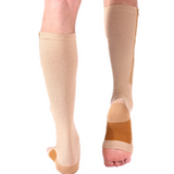 Premium Quality Zipper Compression Socks Calf Knee High Open Toe Support - MOQ 10 Pcs