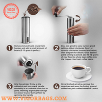 Portable Hand Coffee Bean Grinder Adjustable Knob Settings - (Bulk 10 Sets)