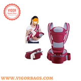 Baby Carrier With Strap & Baby Hip Seat Carrier with Pockets Ergonomic Infant Waist Combo