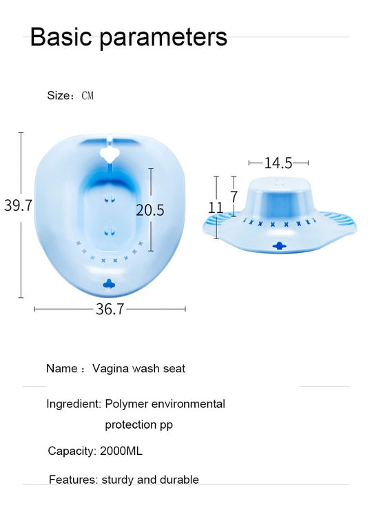 Sitz Bath With Hand Flusher & Nozzle(Irrigation System) - MOQ 5 Pcs