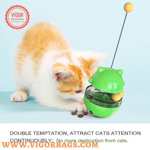 Turnable Balls Feeder Cats Toy IQ Training Leak Food Slow Feeder For Pet Cat - MOQ 10 Pcs