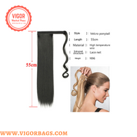 Long Straight Ponytail Hair Synthetic Extensions Heat Resistant - MOQ 10 pcs