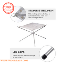Camping Stainless Steel Mesh Firepit Table