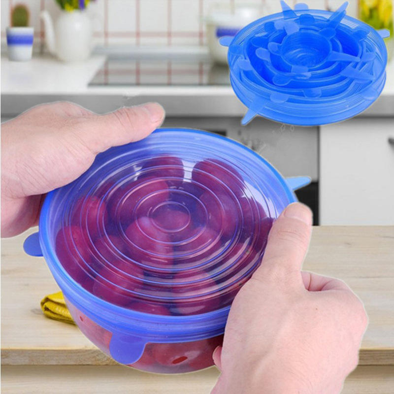 Reusable Food Grade 6 Pack Silicone Stretch Lids - MOQ 10  Pcs