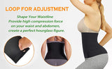Waist Wrap, Waist Trainer for Women with Loop Design, Tightness Adjustable & Non-Slip, Plus Size, Invisible & Flexible for Stomach, Lower Belly Fat, Post Partum Black