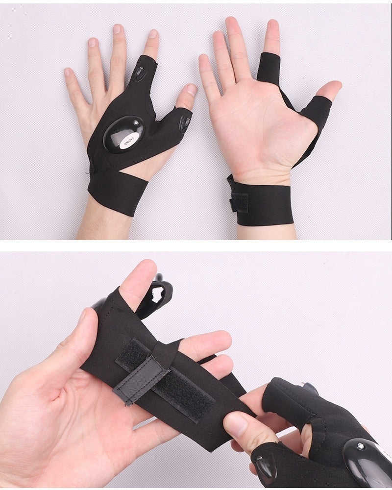 Hand Gloves With LED Flashlight Perfect Gift