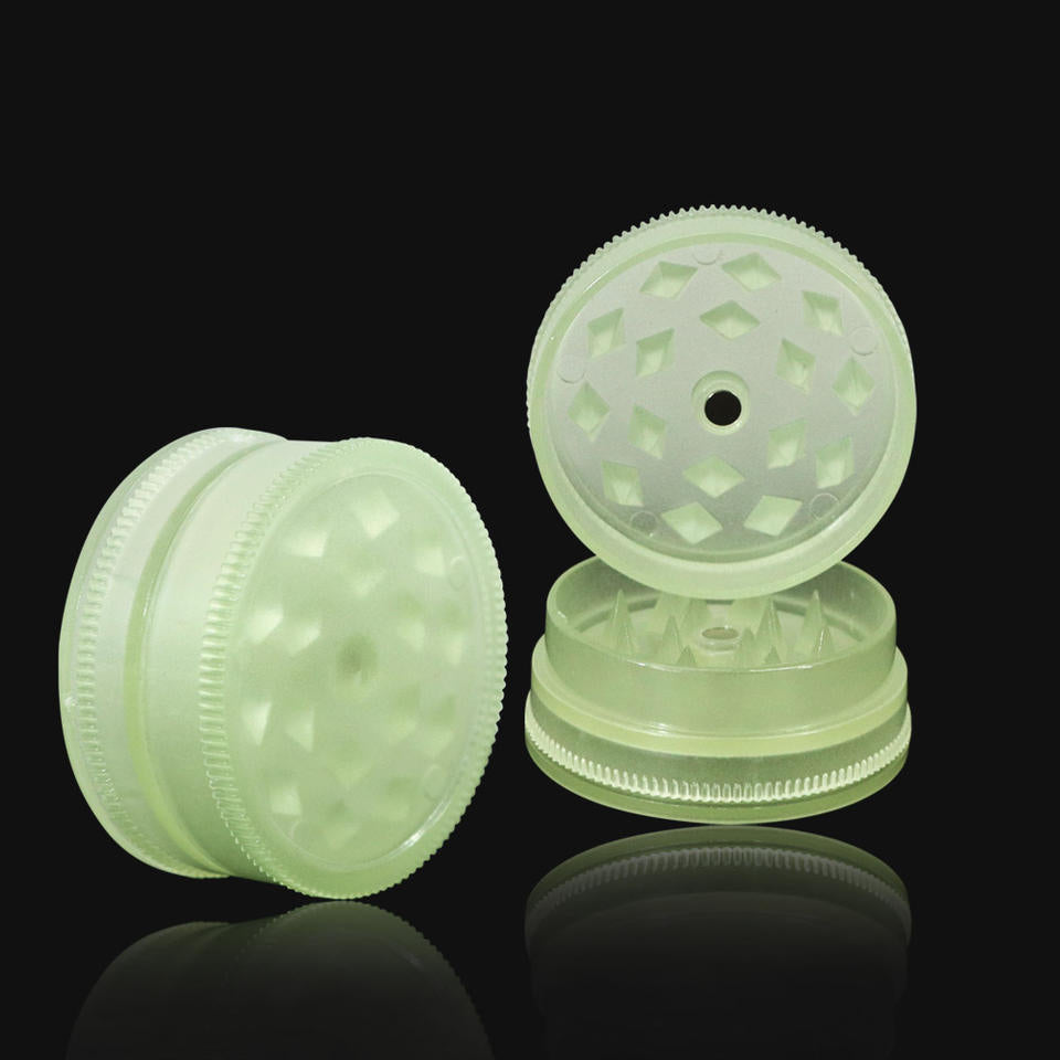 Luminous Glow in the Dark Plastic Herb Grinder - MOQ 10 Pcs