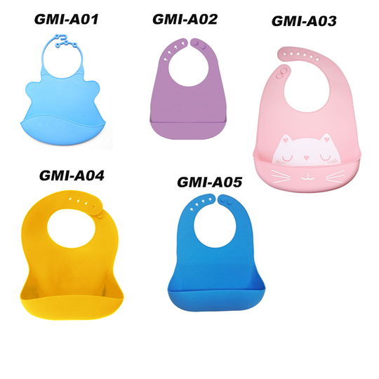 Silicone Bibs for Babies, Baby Feeding Bibs Waterproof Soft Durable Adjustable Bibs