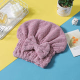 Microfiber Shower Drying Bow-knot Shower Cap Hair Turban hair Wrap Bath Cap(3 pack)