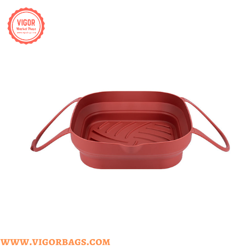 Silicone Non Stick Round Basket with Handles & 8 inch Basket Silicone Mat With Handle Combo Pack