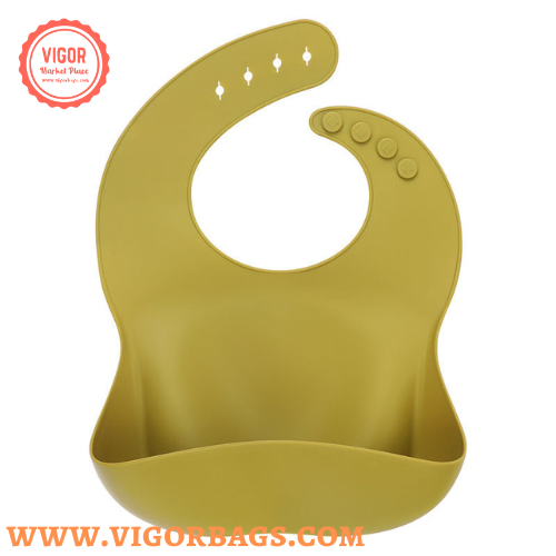 Silicone Waterproof Soft Durable Adjustable Bibs & Silicone Baby Toddler Plate Combo Pack - MOQ 10 Pcs