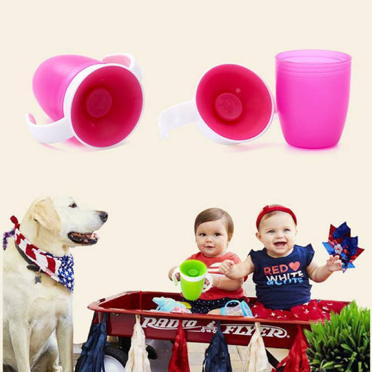 Baby Learning Drinking Cup 360 Degree Non Spill Trainer Water Cup baby 360 cup with Two Handles - MOQ 10 Pcs