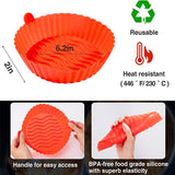 Large Reusable Air Fryer Silicone Non Stick Round Basket with Handles - MOQ 10 pcs