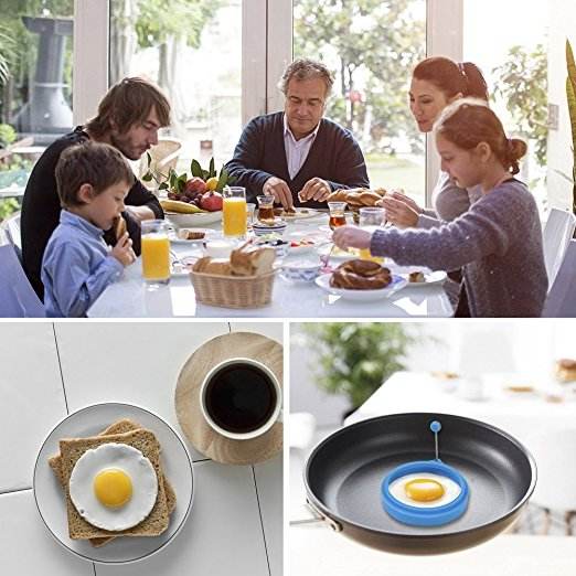 Nonstick Silicone Egg & Pancakes Molds - 4 Pcs