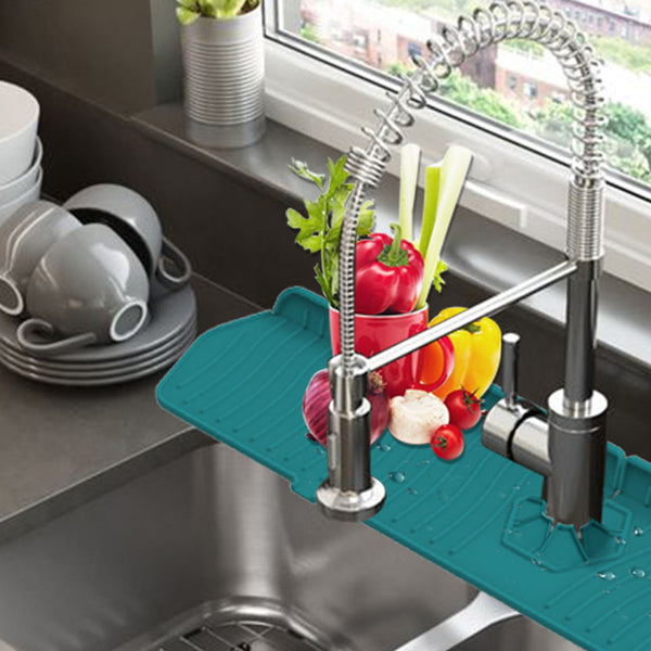 Kitchen Faucet Mat Sink Splash Guard Silicone Faucet Drying Pad - MOQ 10Pcs