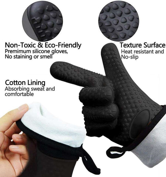 Silicone Baking gloves Non-slip extra long insulated waterproof