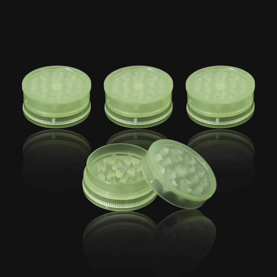 Luminous Glow in the Dark Plastic Herb Grinder - MOQ 10 Pcs