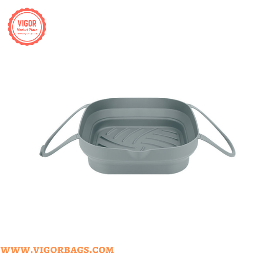 Silicone Non Stick Round Basket with Handles & 8 inch Basket Silicone Mat With Handle Combo Pack