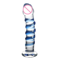 Blue Pattern Glass Crystal Transparent Toy - MOQ 10 pcs