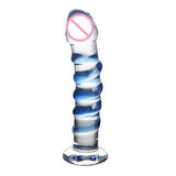 Blue Pattern Glass Crystal Transparent Toy - MOQ 10 pcs