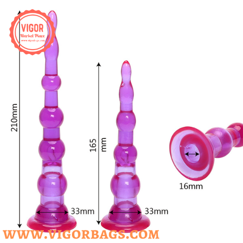 Huge Silicone Enlarge Plug Beads Toy Kit & Silicone Anal Long Bead Combo Pack