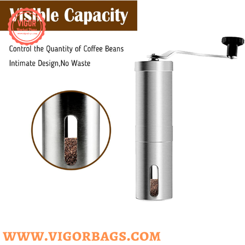 Portable Hand Coffee Bean Grinder Adjustable Knob Settings