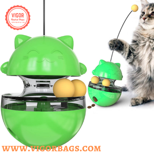 Turnable Balls Feeder Cats Toy IQ Training Leak Food Slow Feeder For Pet Cat - MOQ 10 Pcs