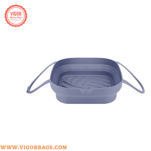 Silicone Non Stick Round Basket with Handles & 8 inch Basket Silicone Mat With Handle Combo Pack